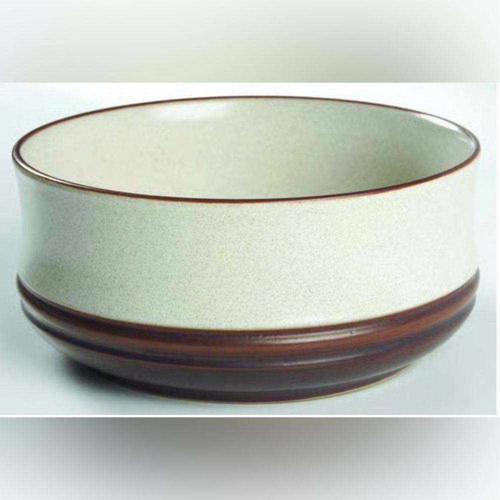 DENBY-LANGLEY Round Vegetable Bowl Potter's Wheel Parchment
